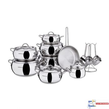 Set de cuisine Korkmaz Tombik 19 pièces Inox - A1823