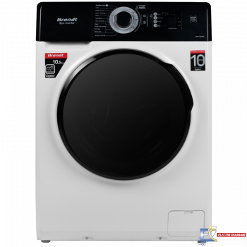 Lave linge Frontale Brandt BAM104QVWBL  10.5 ,KG - 1400 trs - Vapeur + Aspirateur Balai 2En1 Brandt ASB600R Offert