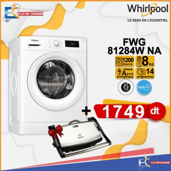 Lave-linge WHIRLPOOL 8 Kg 1200 Tr 6eme SENS FWG81284W NA