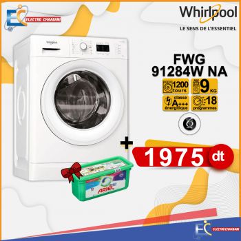 MACHINE À LAVER FRONTALE WHIRLPOOL FWG91284W NA