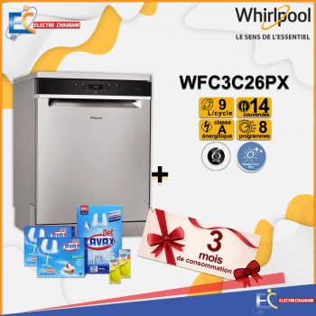 Lave Vaisselle WHIRLPOOL WFC3C26PX 14 Couverts - Inox