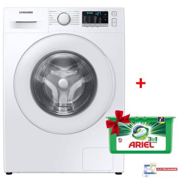 Lave Linge Frontale SAMSUNG Eco Bubble 7Kg Blanc - WW70TA046TE + Ariel 3in1 pods détergent alpine Offert