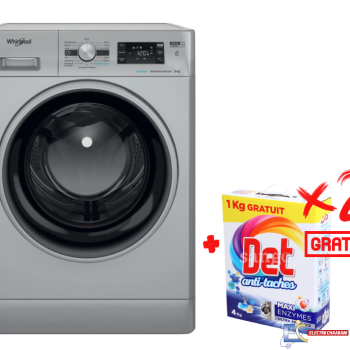 Lave Linge Whirlpool Frontale  8kg  1200Tours/min - 6ème sens - Silver - FFWB 8248 SBS V NA