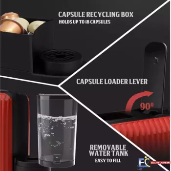 Machine À Café Expresso Florence SC-033 1400W - Rouge