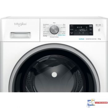 Lave Linge Whirlpool Frantale 8 kg  1200 Tours/min - 6ème sens - Blanc - FFWB 8248 WBS V NA + Gel Liquide Det 3 L Offert