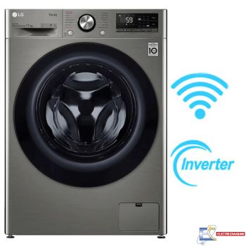 Lave Linge Frontale LG F4Y5EYGYPV Smart Inverter 11Kg Silver