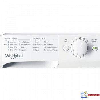 Lave Linge Whirlpool Hublot, 6 kg, 1000 Tours/min - 6ème sens - Blanc - WMTA 6101 NA + Gel Machine Det 2.5L