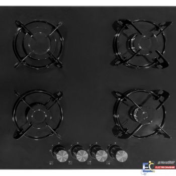 Plaque Encastrable NEWSTAR 4 Feux Verre Noir - 4 F RCI 640