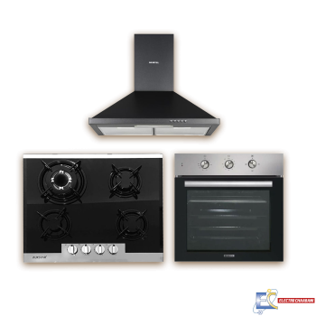 Pack Encastrable Four KUMTEL + Plaque AUXSTAR + Hotte KUMTEL