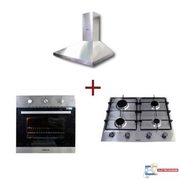 Pack KORUS Four Encastrable + Hotte Pyramidale + Plaque De Cuisson - Inox