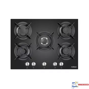 Plaque de Cuisson Encastrable PREMIUM AP751.BS03 - 70cm - 5 Feux - Vitro Noir