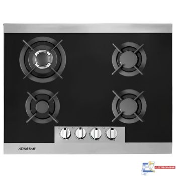 Plaque De Cuisson Encastrable AUXSTAR VIT 400V FT-F 4 Feux - Fonte - Vitro Noir