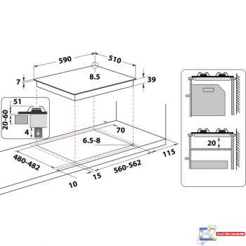 Plaque De Cuisson WHIRLPOOL GMAL 6422/IXL 4 Feux - Inox iXelium