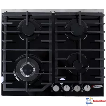Plaque de Cuisson FLORENCE FH-6095GB - 4Feux - Fonte - Vitre Noir