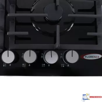 Plaque de Cuisson FLORENCE FH-6095GB - 4Feux - Fonte - Vitre Noir