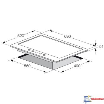 Plaque De Cuisson Focus 5 Feux 70Cm Inox - F.4003XS