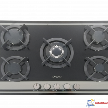 Plaque vitrée ORIENT 5 feux 85 cm -Noir- OP-5F-VNF