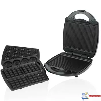 Appareil De Cuisson 4 En 1 TOPMATIC Panini- Gaufre - Zouza - Maamoul - Noir - EST-1400.2 - 1400 W