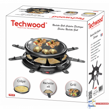 Raclette grill 8 personnes + crêpière Techwood TRA-88