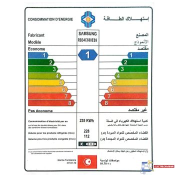 Réfrigérateur Combiné SAMSUNG RB34C600ES9 355L NoFrost - Silver