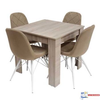 PACK SALLE A MANGER FLORA + 4 CHAISES RIVERA PACK55CB/BG-BC