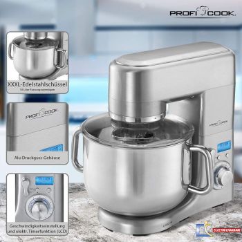 Robot Petrin PROFICOOK 1500 Watt - 10L-Inox - PC-KM 1096