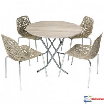 Table pliante SOTUFAB RONDE Ø100 cm PVC - Chaine brut - TC00010CB