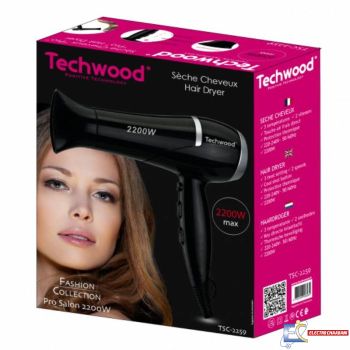 Sèche Cheveux Pro TECHWOOD TSC-2259 2200W - Noir
