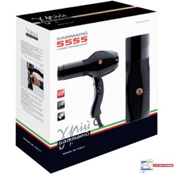 Sèche Cheveux Gamma Piu 5555 Turbo Noir - 2400W