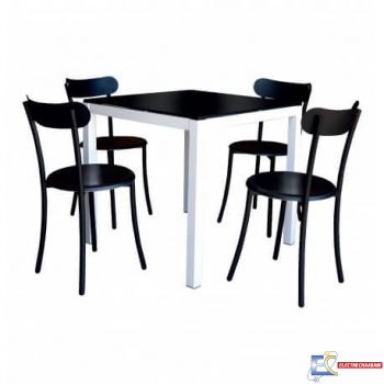 PACK SALLE A MANGER TABLE SERENA TOP EN VERRE + 4 CHAISES SPOT PACK06V