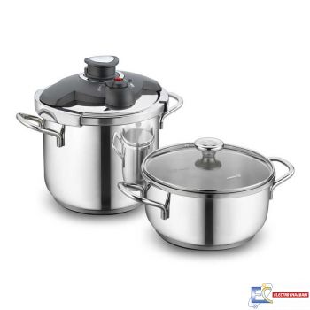 Set de Cuisine KORKMAZ AL?A Pressure Cooker Cocotte + Casserole - Inox - A171