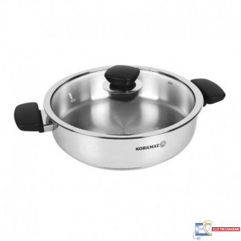 Shalow pan kappa Korkmaz 24x6.5 cm / 2,8 L - Inox A1690-1