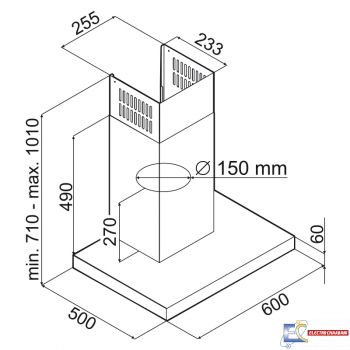 Hotte Décorative Focus Line SOFT.6050 - 60 cm - Inox