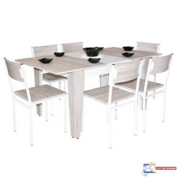 PACK SALLE A MANGER TABLE EXTENSIBLE + 6 CHAISES SERENA PACK10