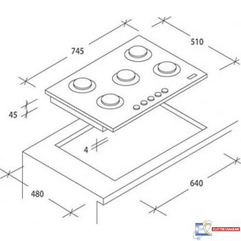 Table de Cuisson CANDY 5 Feux 75 cm - Inox - CFX75 P