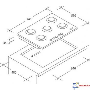 Table de Cuisson CANDY 5 Feux 75 cm - Inox - CFX75 P