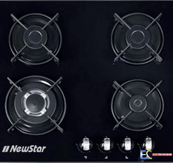 Plaque De Cuisson NEWSTAR 3+1 GEBF 4 Feux 60 cm - Noir