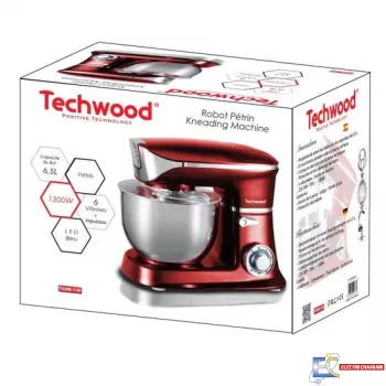 Robot pétrin TECHXOOD 1300W 6.5L Rouge -TCDR-135