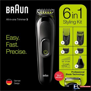 Tondeuse À Barbe Braun 6en1 Noir - MGK3221