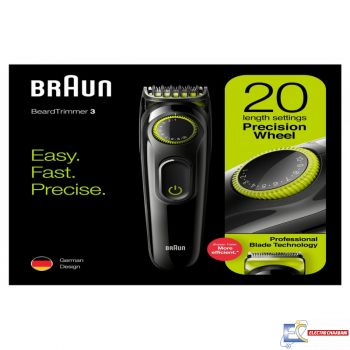 Tondeuse À Barbe Rechargeable BRAUN BT3221 - Noir