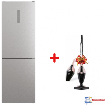 Réfrigérateur Combiné HOOVER HOCE7T618EX 341 Litres NoFrost - Inox + Aspirateur Balai Offert