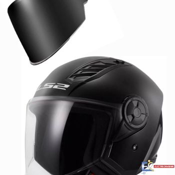 CASQUE LS2 AIRFLOW 2 GLOSS BLACK + Visière fumée - L