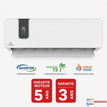 CLIMATISEUR CRISTOR ESKIM  KS09-ES14IT3 9000BTU INVERTER - TROPICALISÉ T3 - Chaud Froid