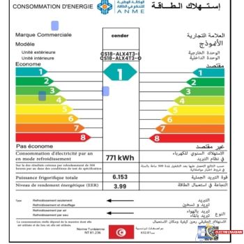 Climatiseur Condor CS18-ALX4T3 18000 BTU Inverter  ALPHA X Super Tropical T3 Smart - 80 Volts - Chaud Froid - Garantie 3ans