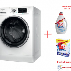 Lave linge Frontale WHIRLPOOL FFWD9248WBS-VNA - 9kg + Det Gel 2.5 L + Det En Poudre 3.5 Kg