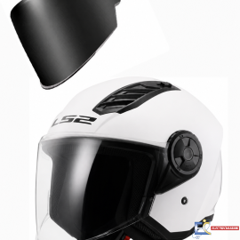 CASQUE LS2 AIRFLOW 2 GLOSS WHITE + Visière fumée - XL