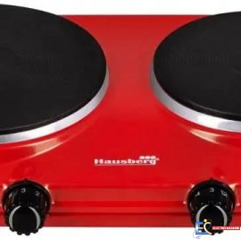 Plaque chauffante Electrique HAUSBERG 2 Feux HB-520RS - 2500W - Rouge