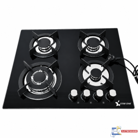 Plaque de Cuisson Encastrable STARONE ST-G605 4Feux - Fonte - 60cm - Vitro Noir