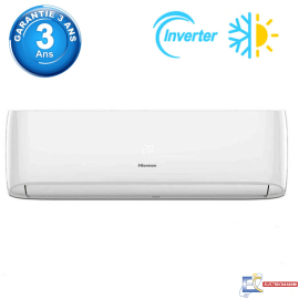 Climatiseur HISENSE 12000 BTU Inverter Chaud Froid - AS-12UW4SGETU00 - Blanc