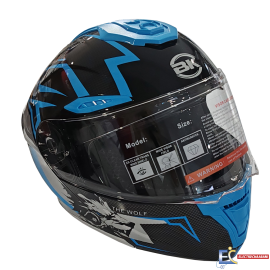 CASQUE B.K 909 WOLF- NOIR-BLEU / L